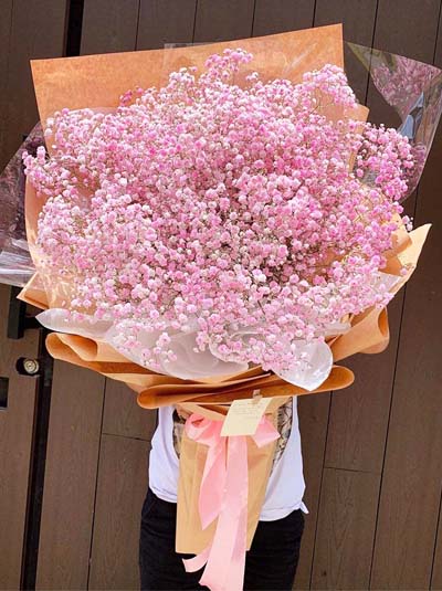 Bó hoa baby hồng  - Korean style