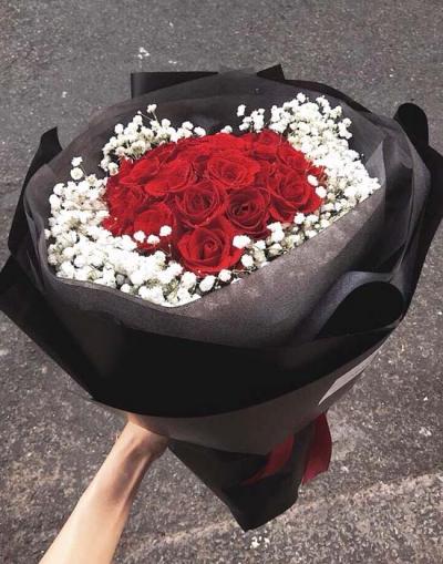 Bó hoa hồng đỏ baby- Bó hoa đẹp chúc mừng