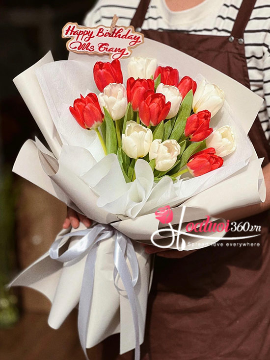 Bó hoa tulip - Con đường nắng hoa