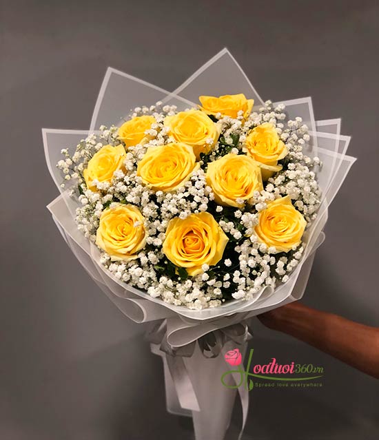 Bó hoa hồng Ecuador màu vàng