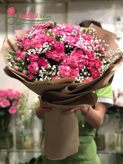 Bó hoa cẩm chướng hồng đẹp tuyệt