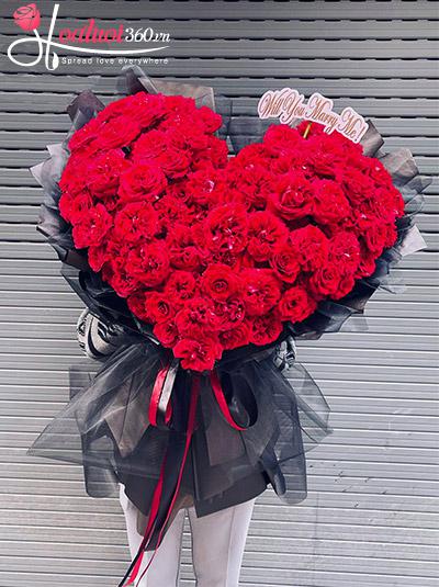 Bó hoa hồng đỏ - Bật tình yêu lên
