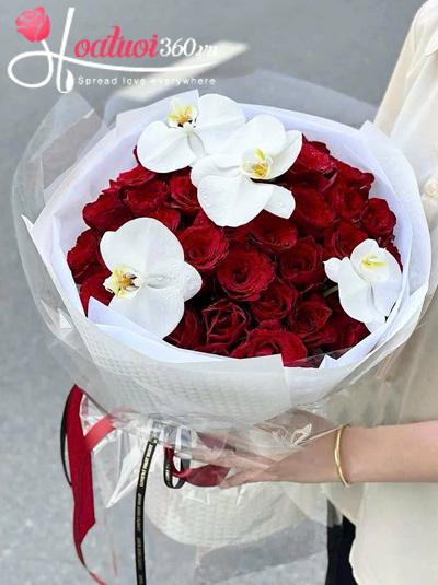 Bó hoa hồng đỏ - Yêu chỉ em thôi