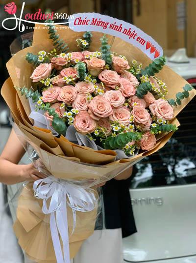 Bó hoa hồng xinh - Ngọt ngào ấm áp