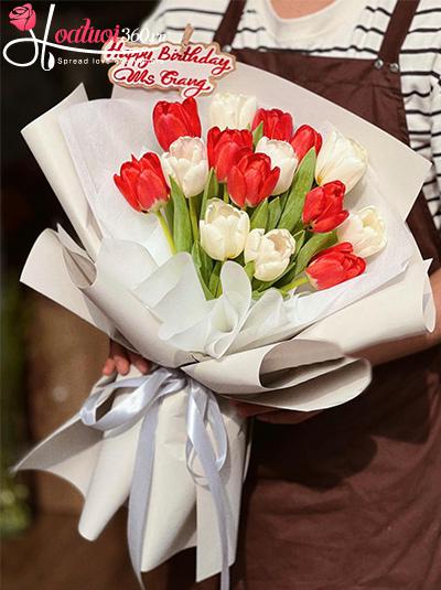 Bó hoa tulip - Con đường nắng hoa