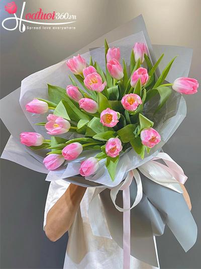 Bó hoa tulip hồng - Thanh xuân tươi đẹp