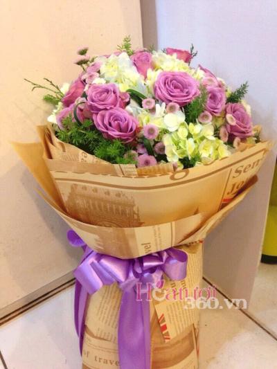 Bó hoa cẩm chướng đẹp kết hợp cùng nhiều loại hoa khác nhau