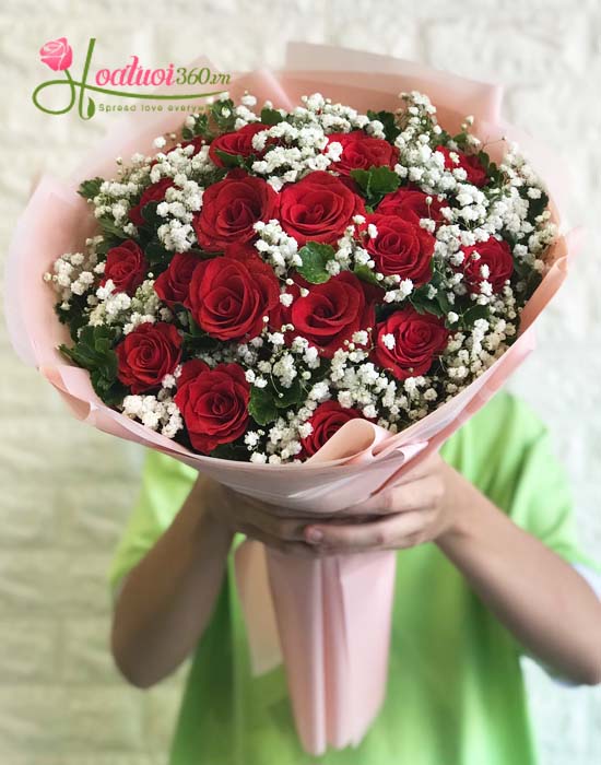 Bó hoa hồng đỏ ngày Valentine bên nhau trọn đời