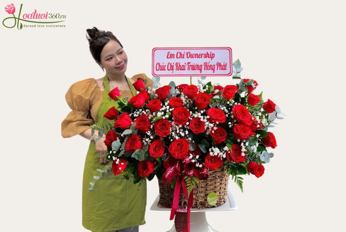 Giỏ hoa chúc mừng đối tác khai trương tại KCN Bắc Ô Môn