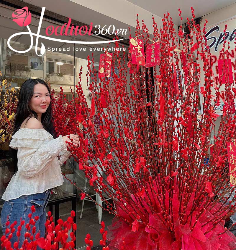 Bình nụ tầm xuân đỏ được ưa chuộng 2026 