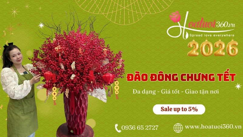 Hoa tươi 360 - Shop bán hoa đào đông uy tín, chất lượng