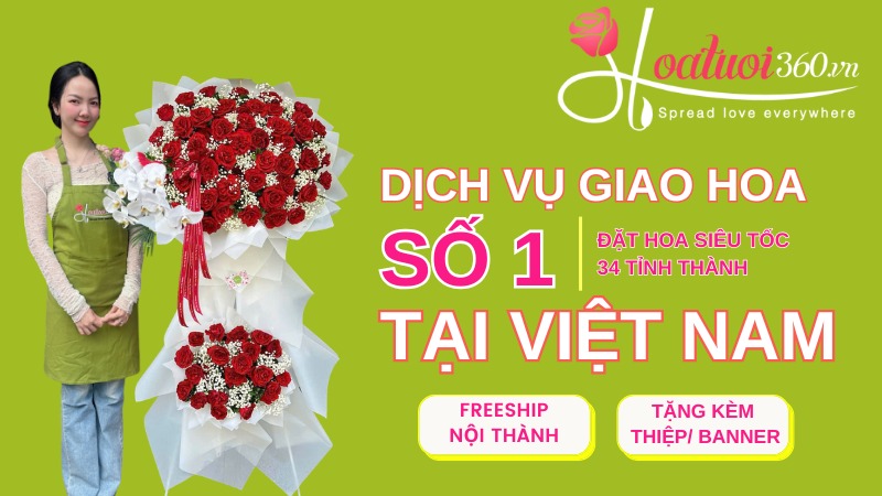 Dịch vụ đặt lẵng hoa khai trương uy tín, chuyên nghiệp 