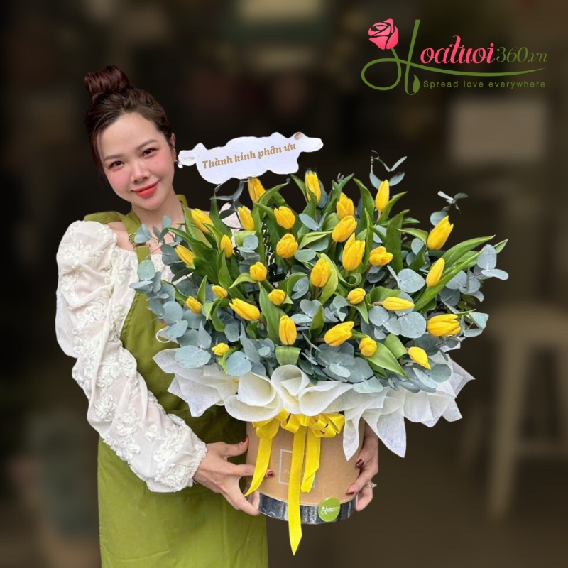 Giỏ hoa chia buồn thành kính phân ưu