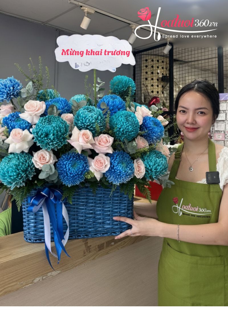 Giỏ hoa khai trương hồng phát đẹp