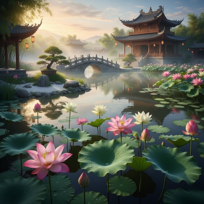 Hình ảnh hồ hoa sen trong đời sống