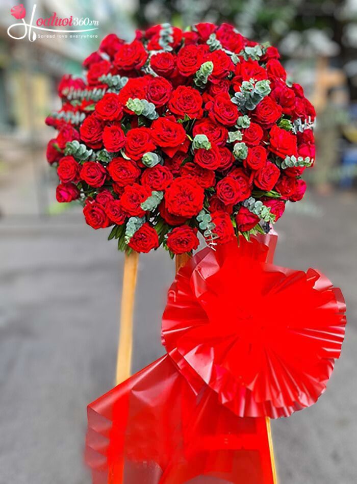 Hoa hồng đỏ mừng khai trương - Phát triển thuận lợi 