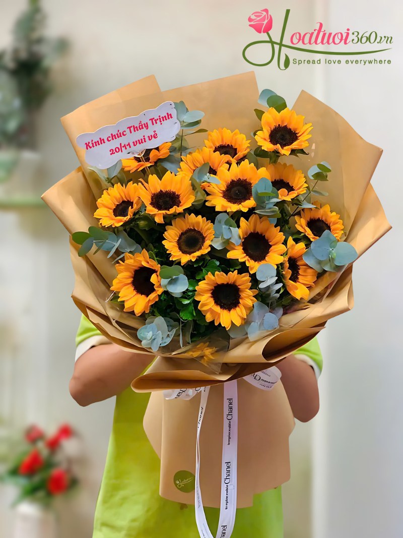 Hoa hướng dương hoa chúc thầy cô 20/11 vui vẻ 