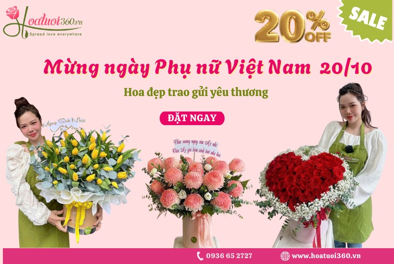 Hoa tươi 360 - Địa chỉ mua hoa đẹp chúc mừng ngày 20/10 giá tốt