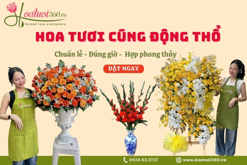 Dịch vụ đặt hoa cúng động thổ giao tận nơi uy tín 