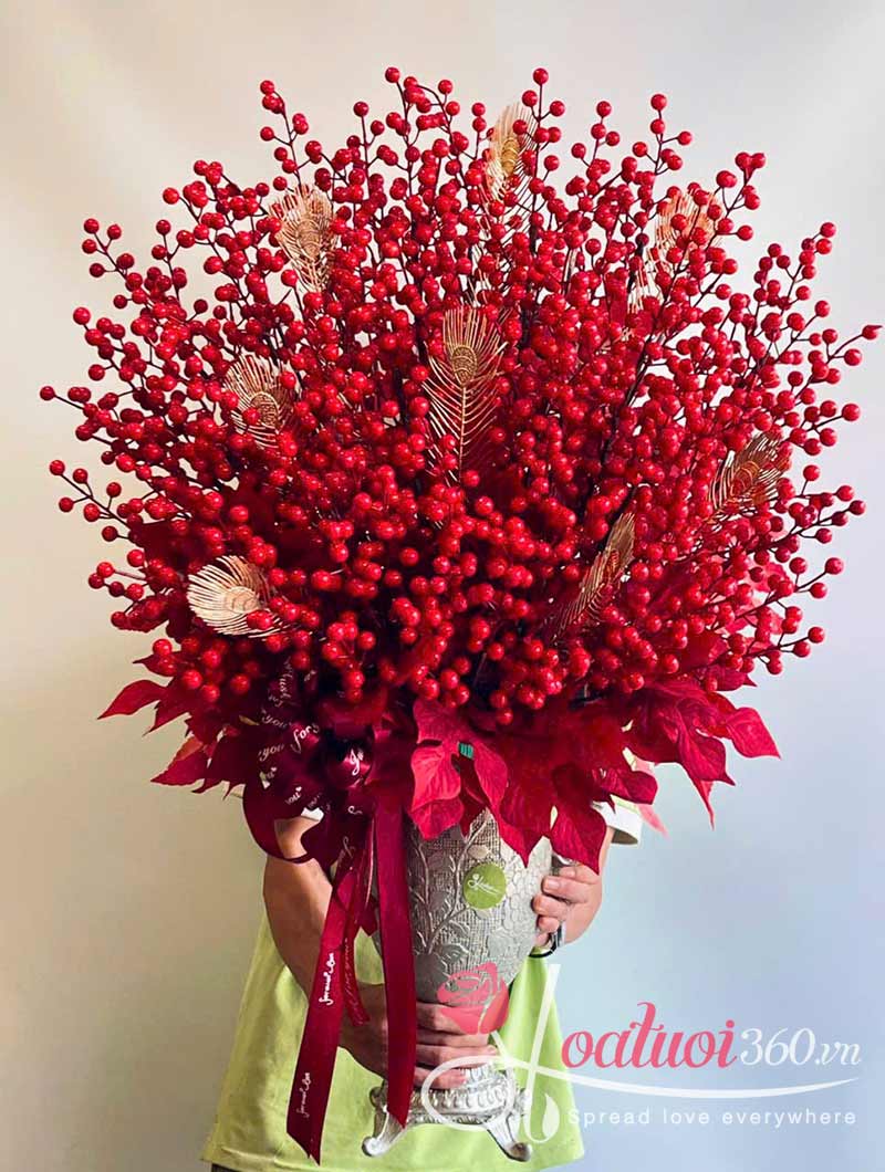 Mẫu hoa đào đông đỏ lộng lẫy ngày Xuân