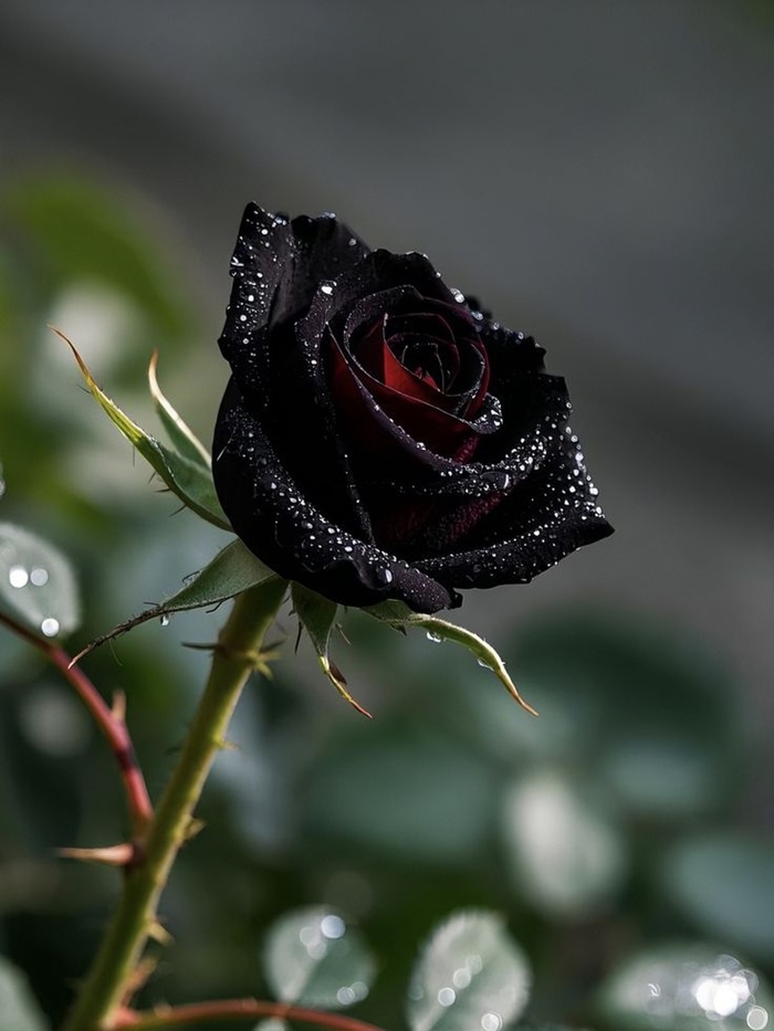 Ảnh hoa hồng đen nghệ thuật đầy cá tính