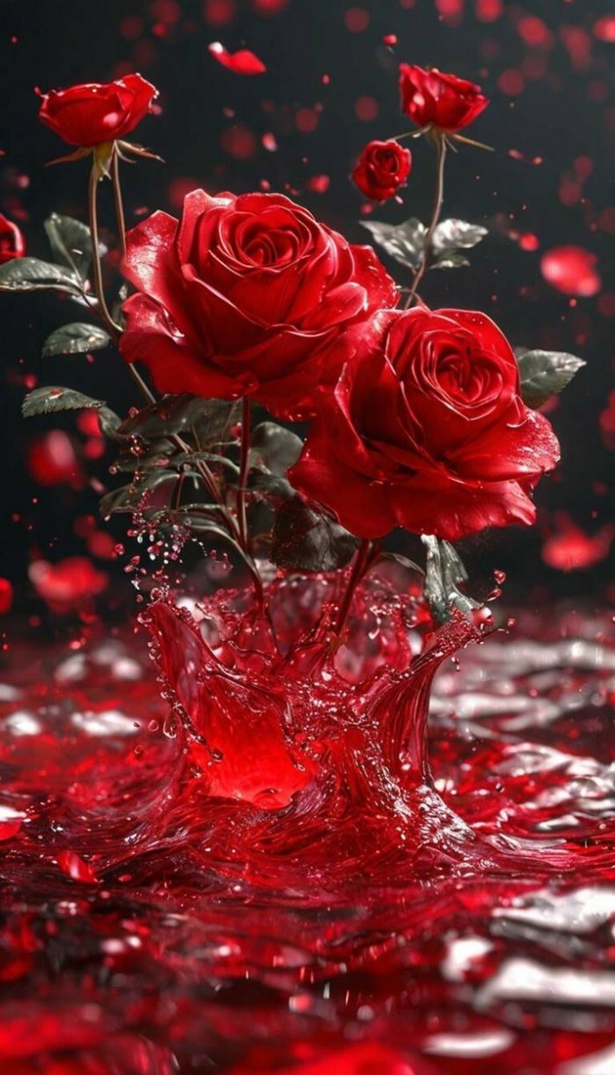 Hình ảnh hoa hồng 3D ảo diệu đa sắc