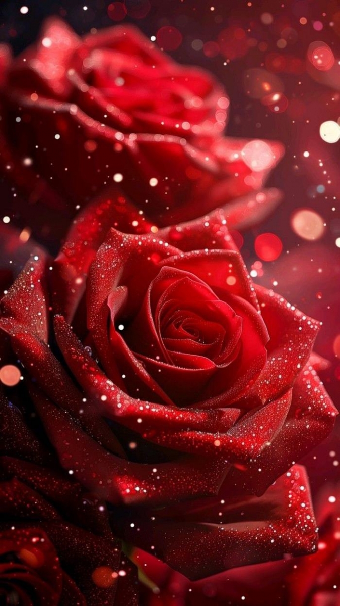 Ảnh hoa hồng đỏ 3D nghệ thuật sắc nét