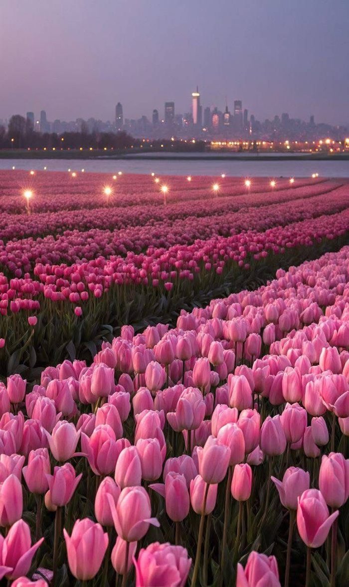 hinh anh hoa tulip hong dep