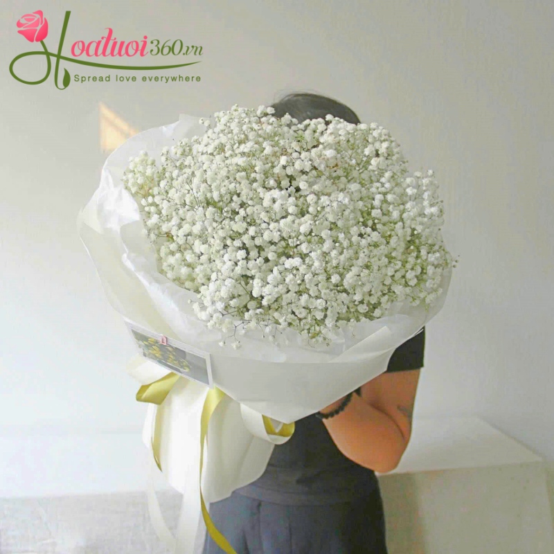 Hoa baby trắng bó tròn nhỏ 