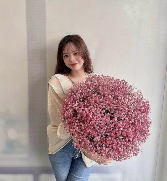 Bó hoa bi hồng phấn gửi tặng người yêu