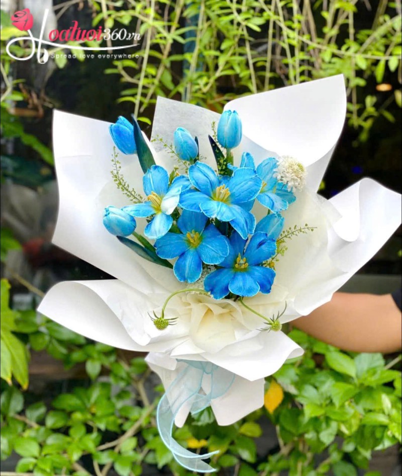 bó hoa tulip xanh