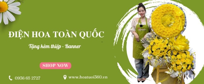 dịch vụ điện hoa khai trương tone vàng tại Hoa Tươi 360