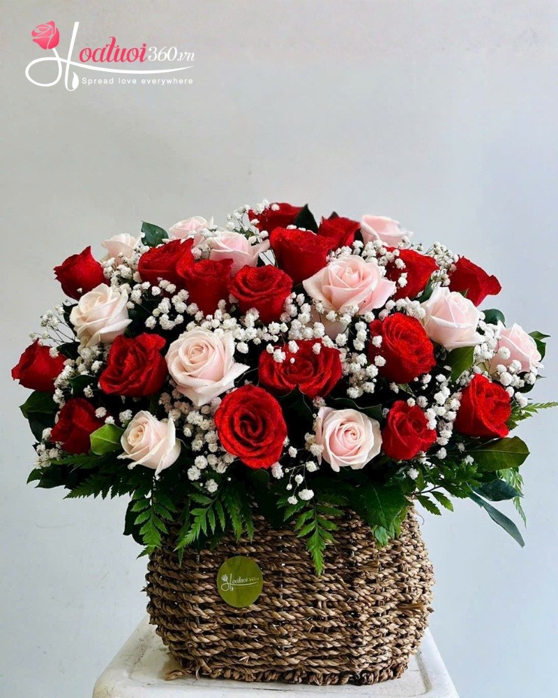 Giỏ hoa hồng sinh nhật