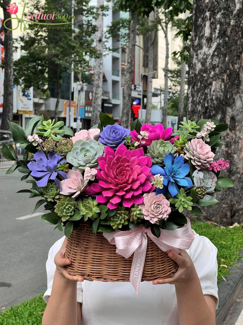 Giỏ sen đá Khai Trương Hồng Phát