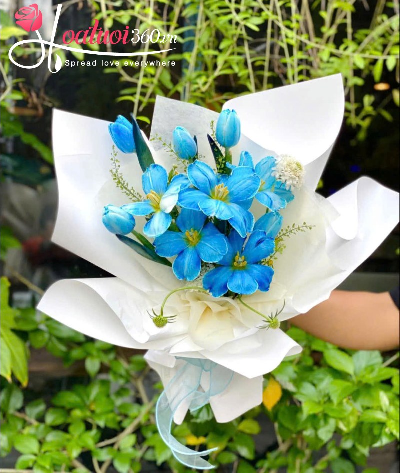 bó hoa tulip xanh