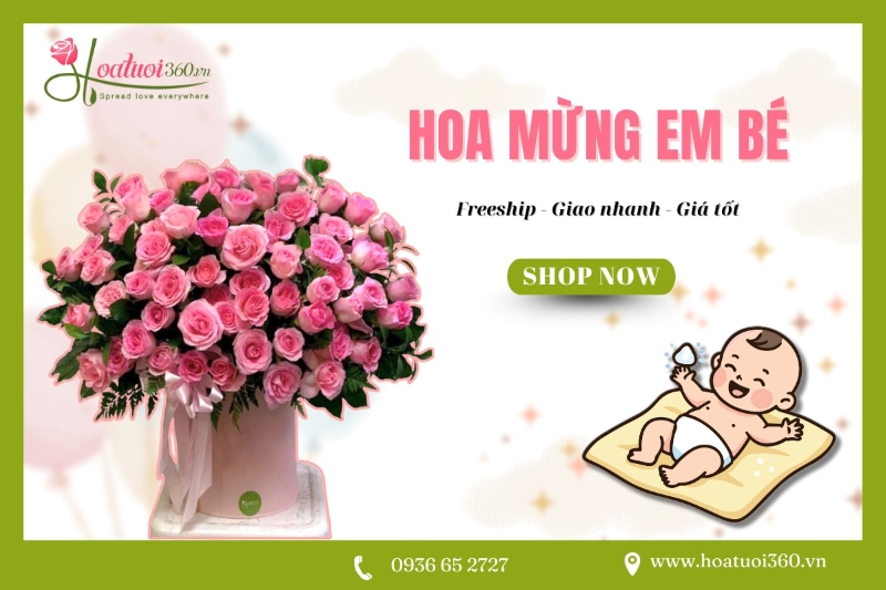 mua hoa mừng em bé tại Hoa Tươi 360