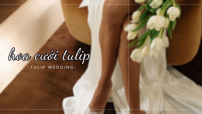 hoa cưới tulip cầm tay