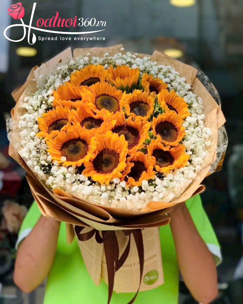 hoa hướng dương bó tròn 