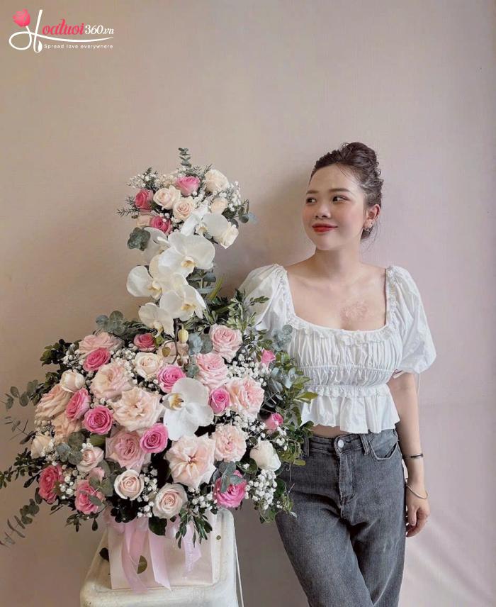 Lẵng hoa khai trương tại shop hoa Nghi Sơn