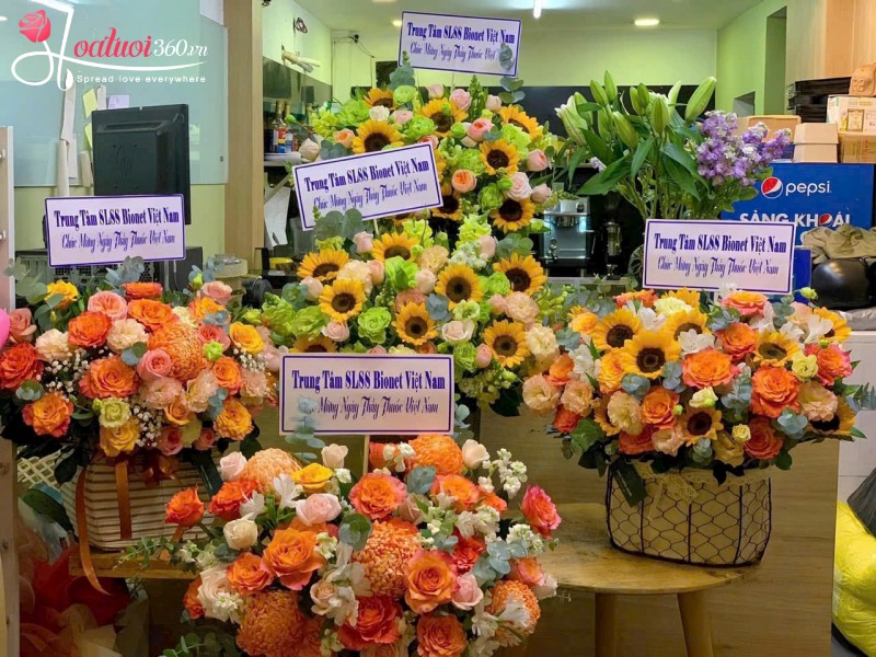 5 màu sắc phổ biến của giỏ hoa khai trương