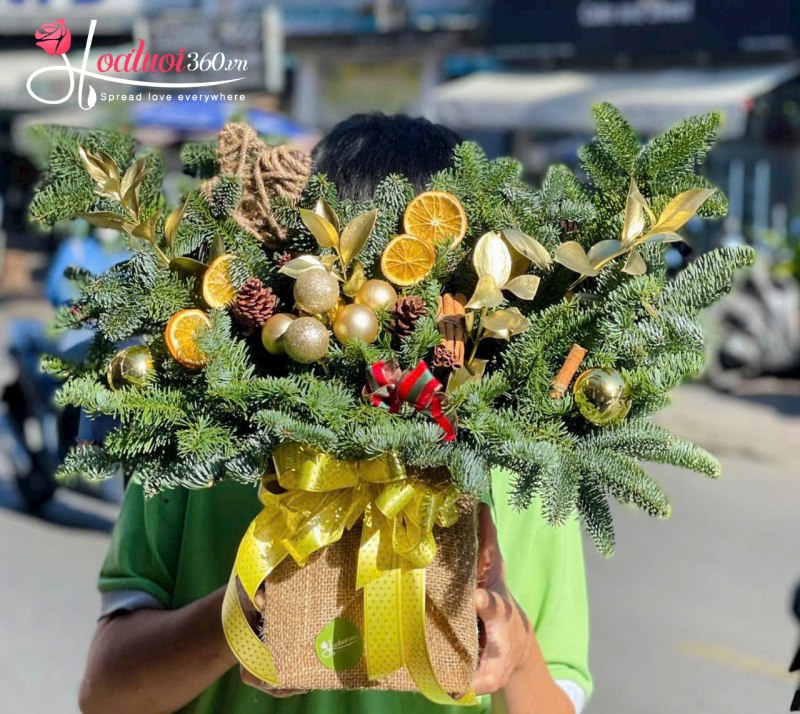 lẵng hoa giáng sinh