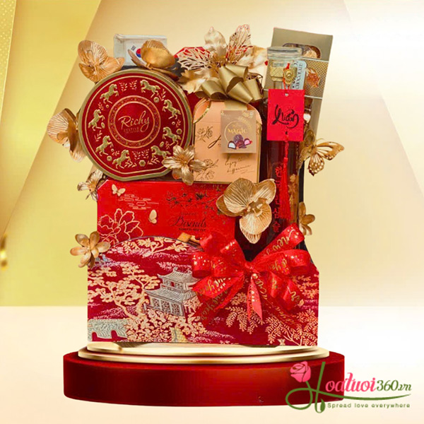 Giỏ quà Tết 2026 - Bính ngọ an khang bao gồm: