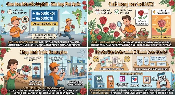 DỊch vụ Hoa Tươi 360 tại sân bay Phú Quốc