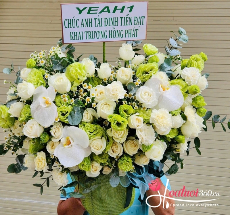 Giỏ hoa chúc mừng khai trương hiện đại