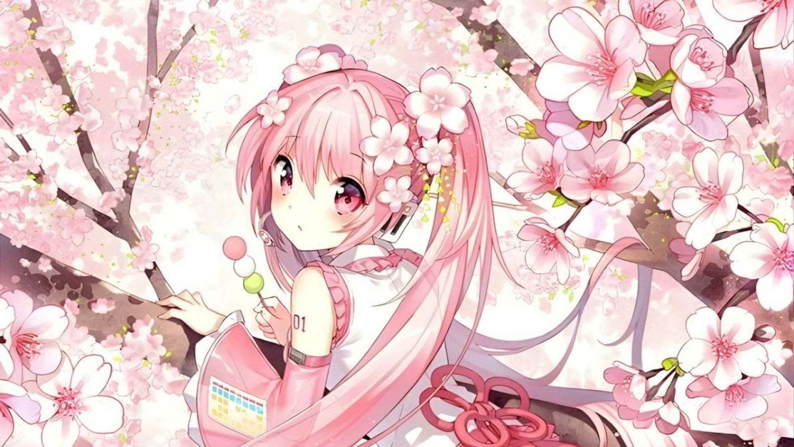 Hình nền hoa đào anime đẹp cho máy tính