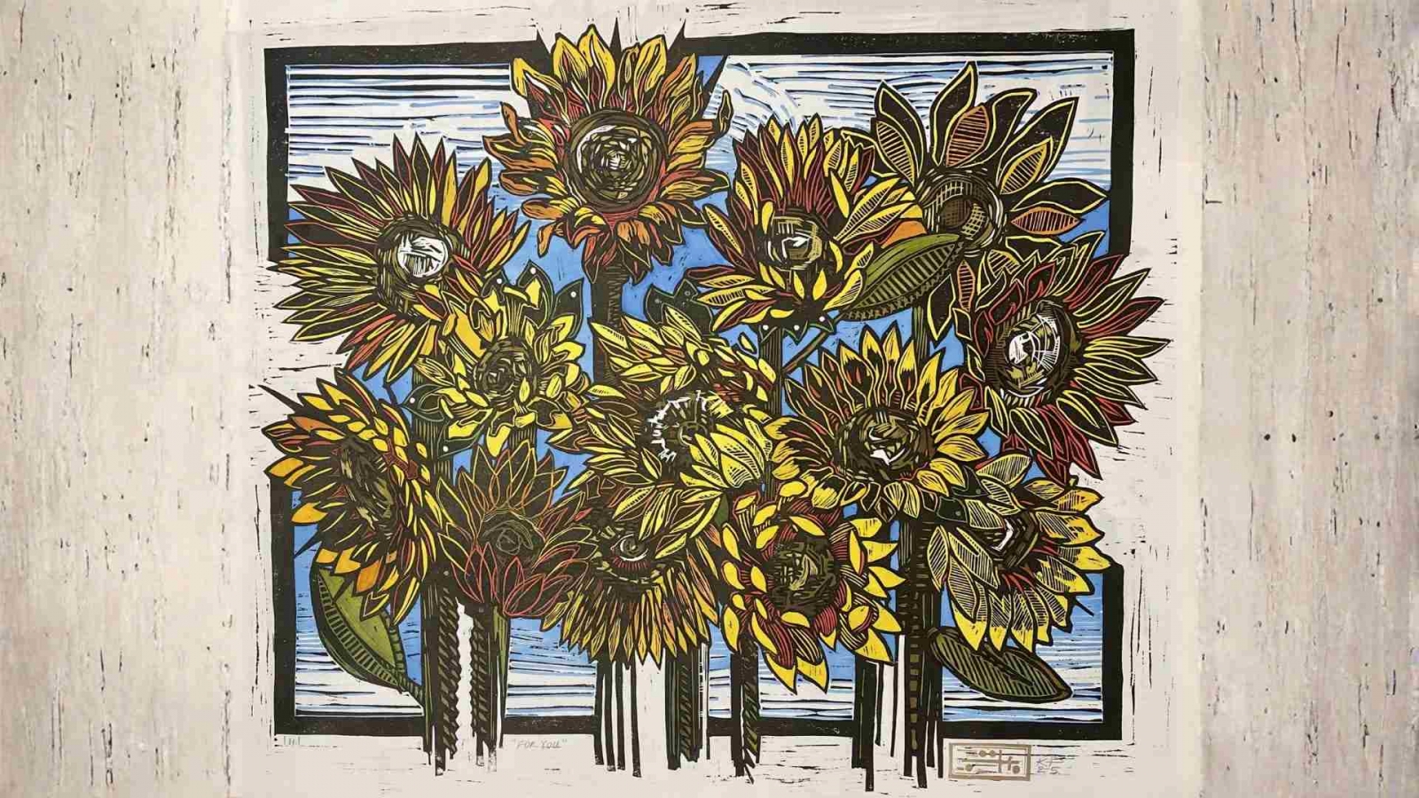 Hình nền hoa hướng dương phong cách Vintage/Retro