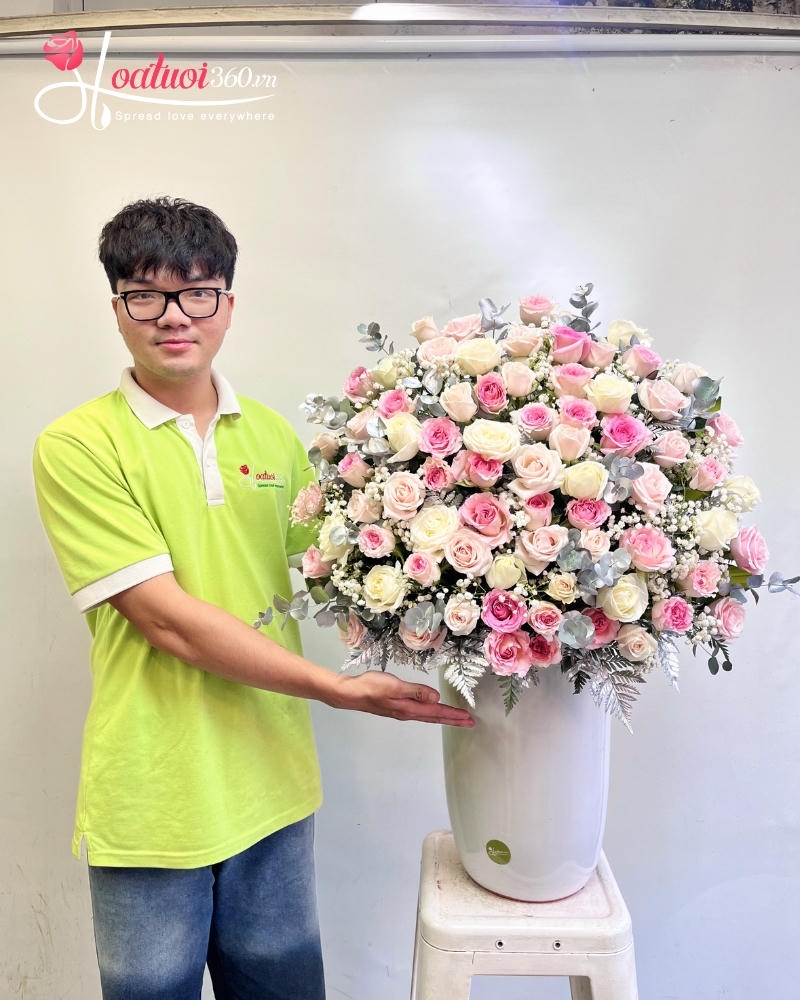 Bình hoa chúc mừng nữ thầy thuốc ngày 27/2