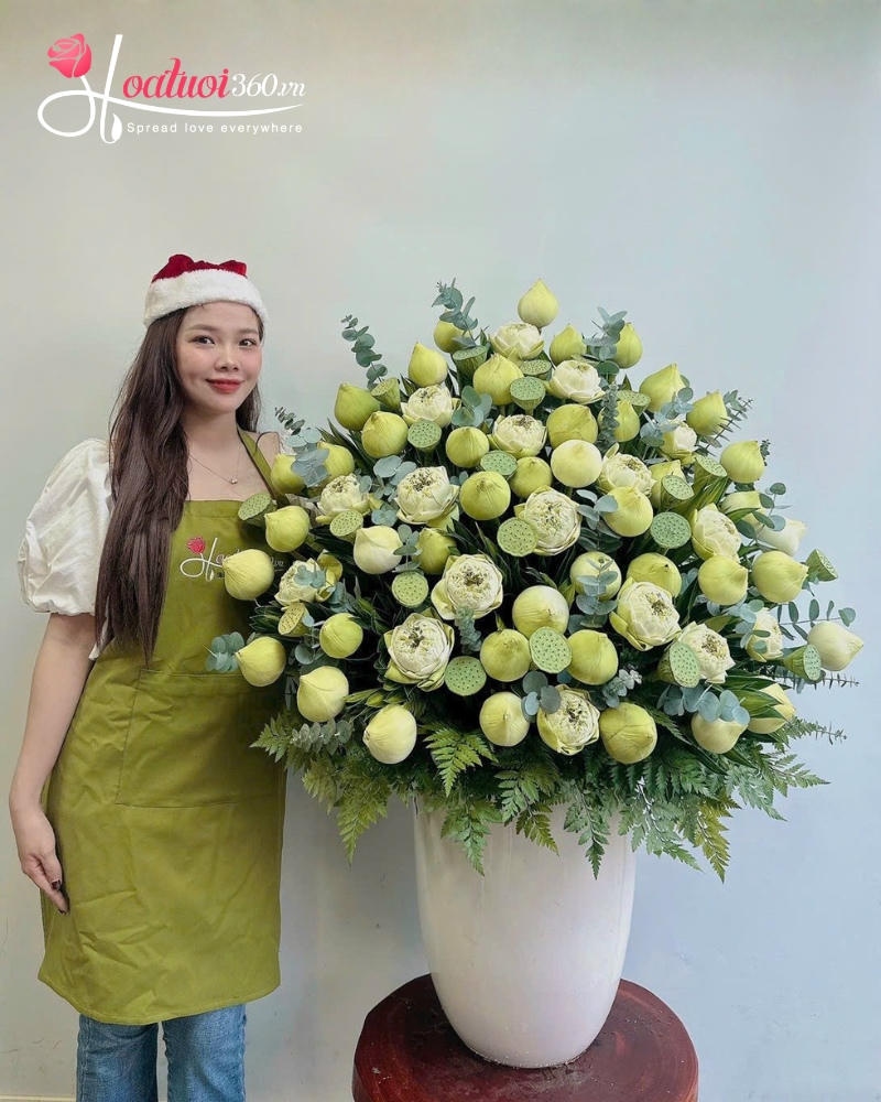 hoa sen mừng thọ ông bà