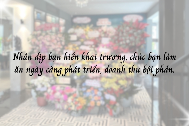 Lời chúc khai trương tiếng Việt trên thiệp