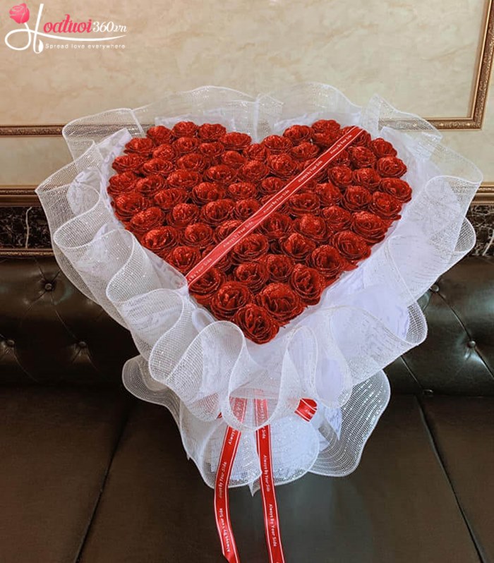 Bó hoa hồng sáp thơm Valentine bền đẹp trang trọng